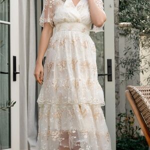 Baltic Born Eleanor Embroidered Midi Dress